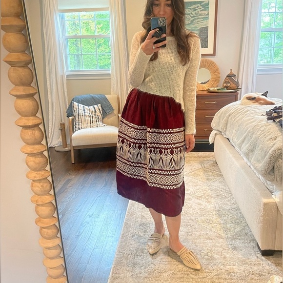 Vintage Maya Azteca Mexico Hand Made Skirt - Picture 2 of 12